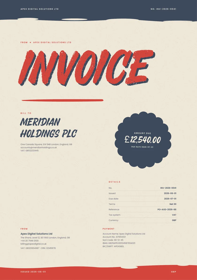Retrobrush invoice template